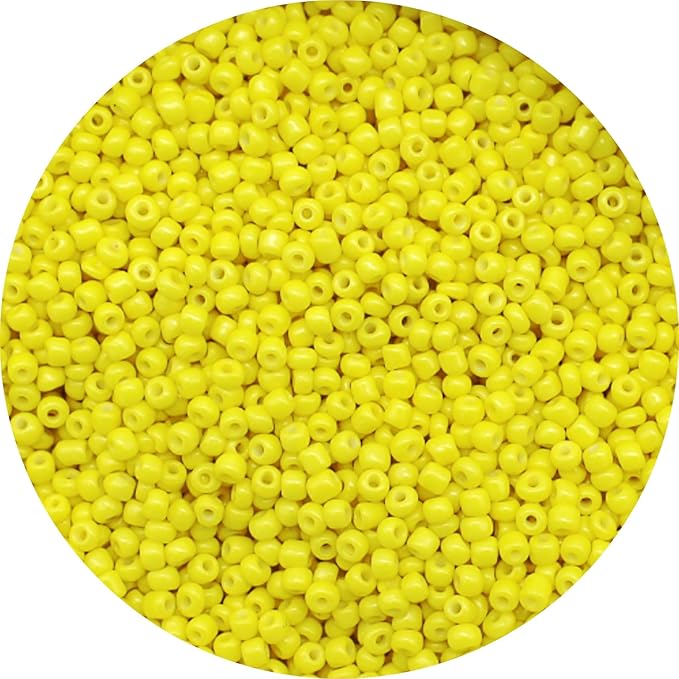 THUTEP 8000 pcs 3mm Seed Beads, Tiny Craft Beads for Bracelet Making, Bracelet Kits for DIY Jewelry Craft (Yellow)