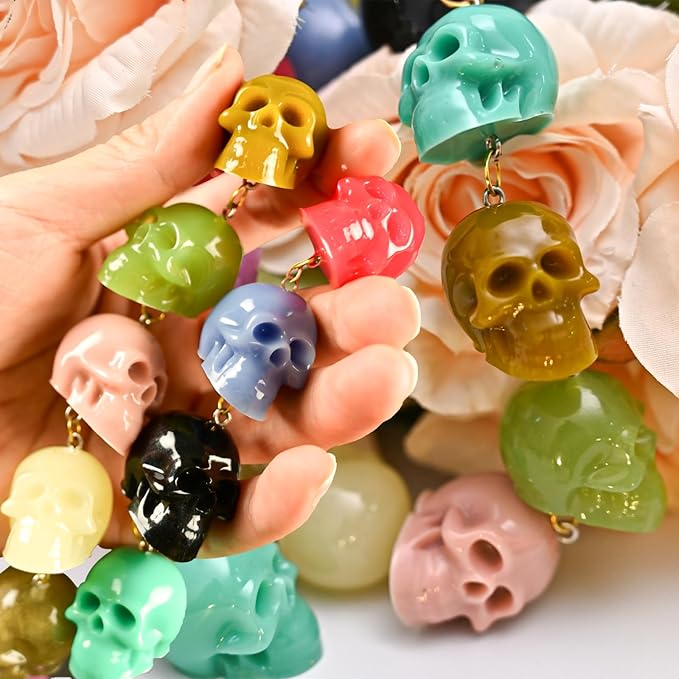 10 PCS Mini Skull Resin Molds, Halloween Silicone Molds for Epoxy Resin Casting Arts Crafts, Little Skull Mold for Keychain Bracelet Earrings Jewelry Cute Candle String Lights Making Halloween Decor