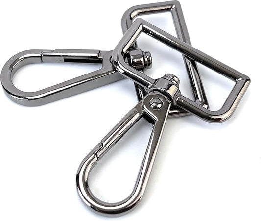 10 Pcs D Ring Swivel Lobster Claw Clasps Push Gate Snap Hooks Trigger Clips for Purse Keychain Strap Making