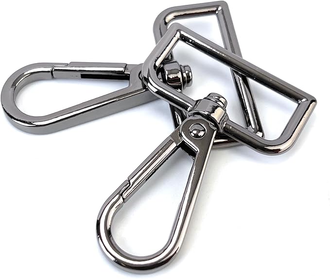 10 Pcs D Ring Swivel Lobster Claw Clasps Push Gate Snap Hooks Trigger Clips for Purse Keychain Strap Making