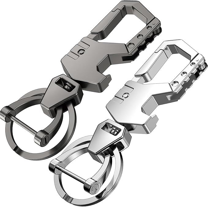 Mtverver Heavy Duty Keychain Opener with 2 Keyrings Car Keychains, Multifunctional Toolbox for Men and Women Car Keychains