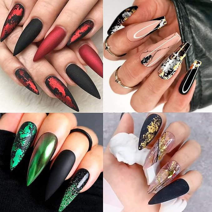 Nail Art Glitter Foils, Holographic Laser Sparkly Nail Art Flakes Sequins, 12 Colors Ultra-Thin Aluminum Nail Art Foil Design Supplies for Women Manicure Shiny Decorations, DIY Resin Nail Accessories