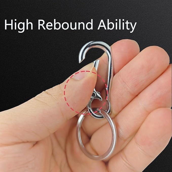 Keychain Clip Bulk with Key Ring, Heavy Duty Key Chain Holder with Stainless Steel Ring, Durable Metal Keychains
