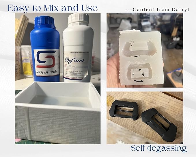 Siraya Tech Defiant 25 Platinum Silicone Mold Making DIY Kit, Food Safe, 25A Hardness, Ideal for 3D Printer UV Resin, Easy to Stop Curing Inhibition, No Coating, for Casting Epoxy Resin (35.3 Oz)