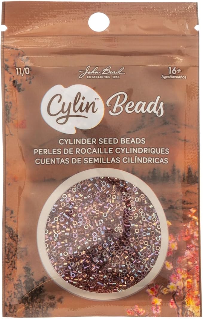John Bead 25g Cylin Beads Red Gold Luster 11/0 Glass Cylindrical Seed Beads for Jewelry Bracelets Necklaces Earrings Making Embroidery Home Decor