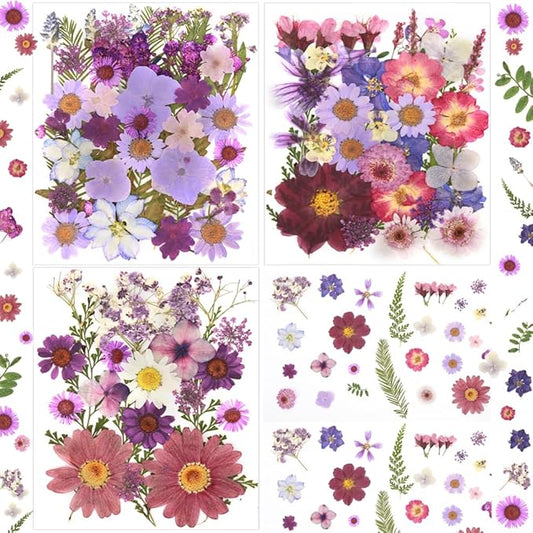 100Pcs Natural Pressed Dried Flowers Resin, Dry Flowers for Resin Accessories, Dried Flower for Scrapbooking DIY Art Crafts, Epoxy Resin Jewelry Molds, Candle, Nails Décor, Craft Making