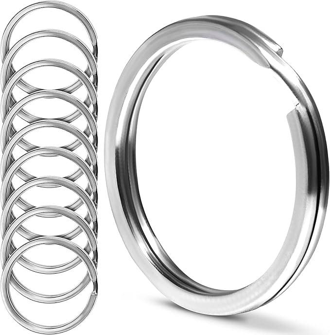 CREST Surgical and Marine Grade Stainless Steel Split Ring for Keychains SS316L Key Rings for Car Keys