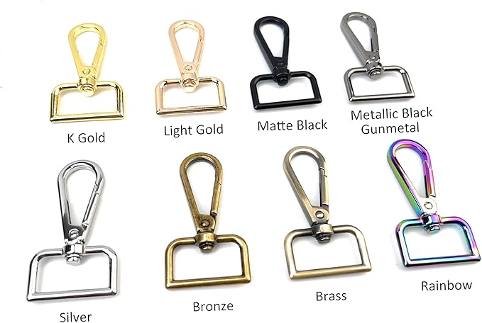 10 Pcs D Ring Swivel Lobster Claw Clasps Push Gate Snap Hooks Trigger Clips for Purse Keychain Strap Making