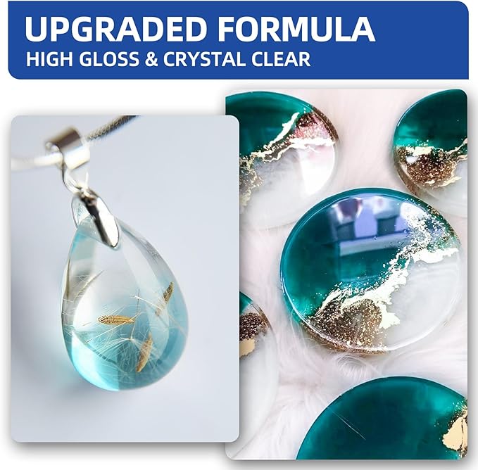 1 Gallon Crystal Clear Epoxy Resin Kit - Food Safe & Bubble-Free - 1:1 Ratio High Gloss Casting Resin for Art, Crafts & Woodworking - Rock-Hard 75+ Shore D, UV Resistant, 24h Cure