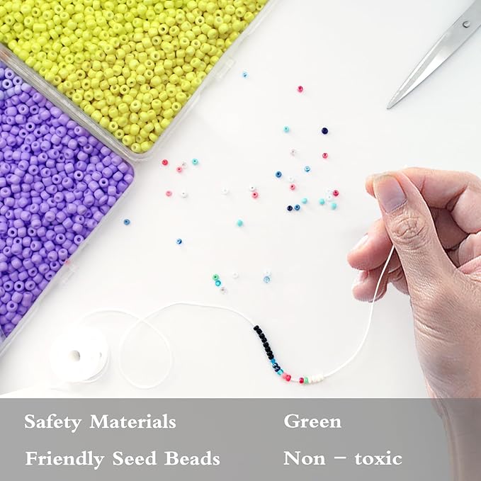 THUTEP 8000 pcs 3mm Seed Beads, Tiny Craft Beads for Bracelet Making, Bracelet Kits for DIY Jewelry Craft (Deeppurple)