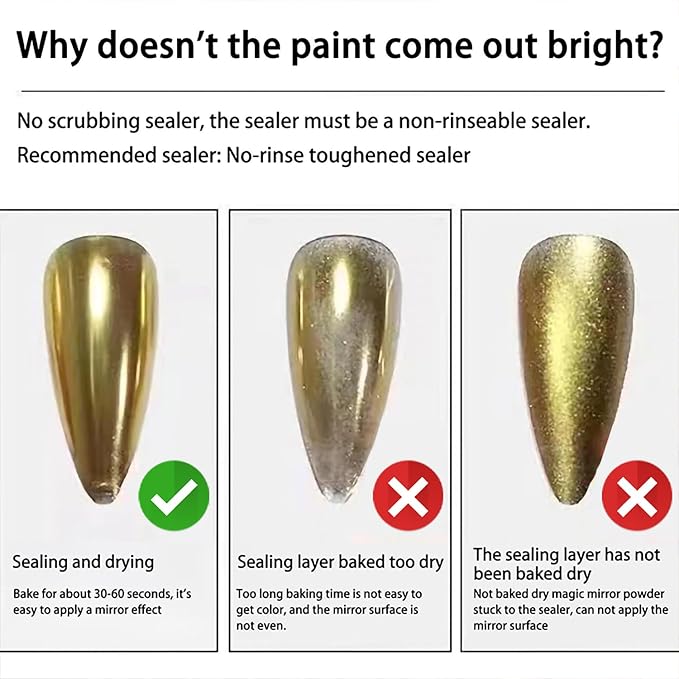 SULLMAR Chrome Nail Powder for Beautiful Mirror Effect Glitter Chrome Powder Get the Polish of Your Dreams with Our Nail Chrome DIY Enthusiasts Powder for Nails (SET C)