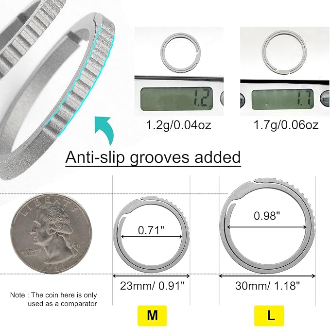 Titanium Key Rings Heavy Duty Side Push Split Key Chain Rings for Key Carabiner Quick Release Keychain Rings