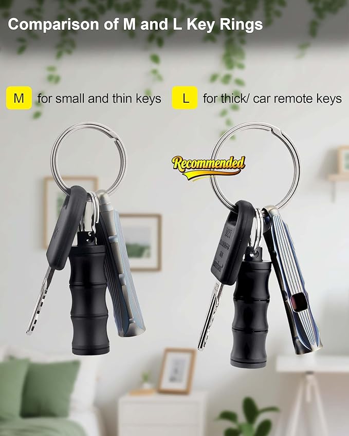 Titanium Key Rings Heavy Duty Side Push Split Key Chain Rings for Key Carabiner Quick Release Keychain Rings