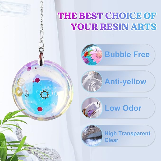 LET'S RESIN UV Resin, 1500g Odorless, Low Shrinkage, Clear Ultraviolet Epoxy Resin with Silicone Measuring Cups, for Jewelry, Molds, Craft Decoration