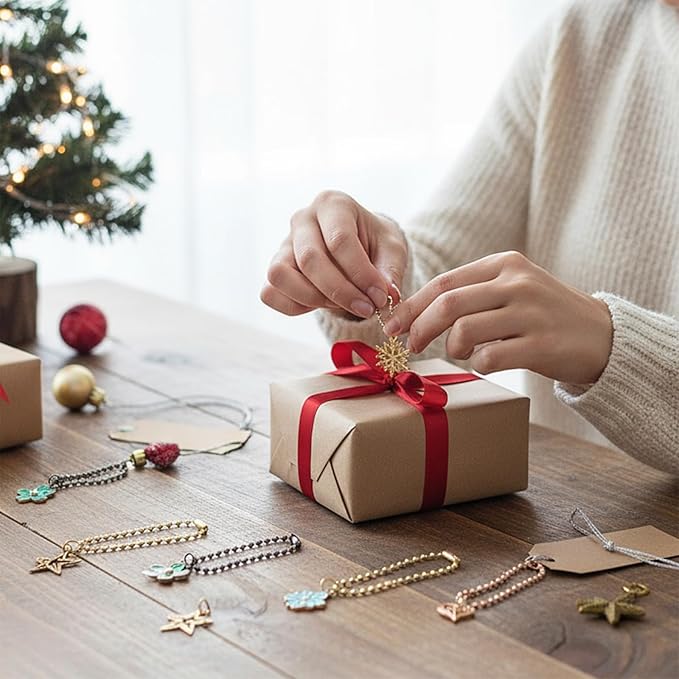 Hicarer 200 Pack Colored Bead Keychain Metal Hanging Chains 4.72 Inch Keychains Necklace Connector for Hanging Ornament Jewelry Tag (Metallic Color)