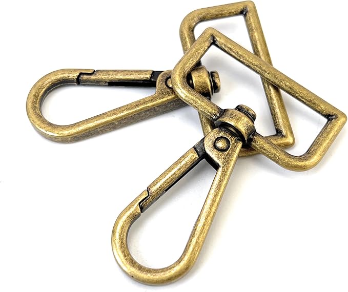 10 Pcs D Ring Swivel Lobster Claw Clasps Push Gate Snap Hooks Trigger Clips for Purse Keychain Strap Making