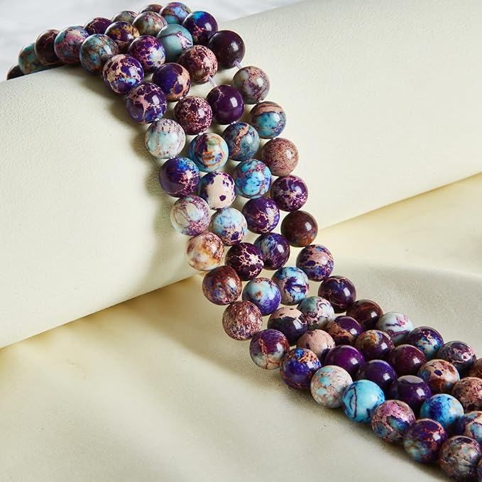 100pcs 6mm Colorful Imperial Jasper Beads Natural Gemstone Beads Round Loose Beads for Jewelry Making