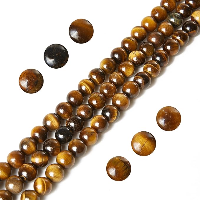 100pcs 6mm Yellow Tiger Eye Beads Natural Gemstone Beads Round Loose Beads for Jewelry Making