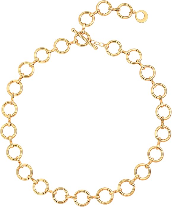 Aobei Pearl 18K Gold Plated Paperclip Chain Choker Satellite Chain Freshwater Cultured Biwa Pearl Pendant Necklace Dainty Jewelry for Women