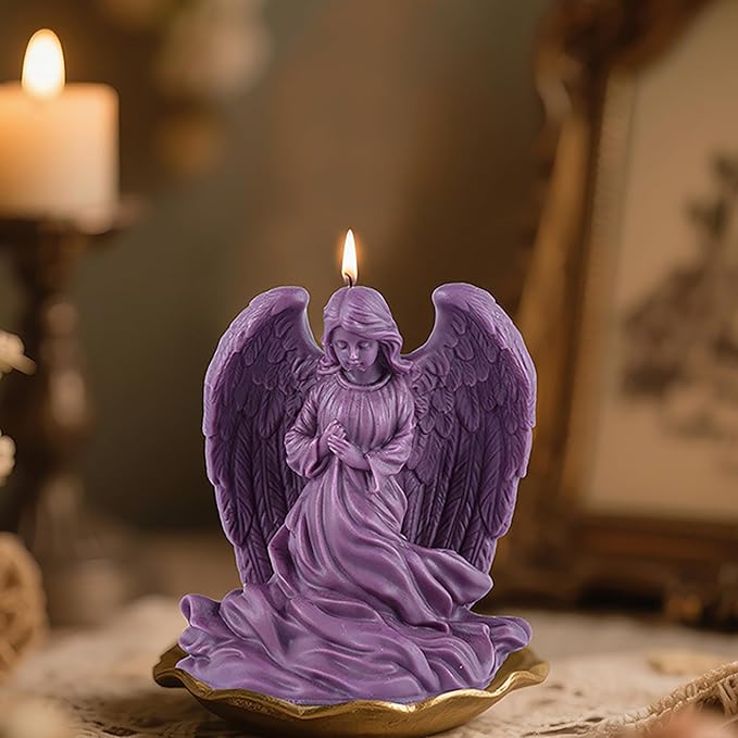 Large Wing Angel Maria Nativity Scene Silicone Wave Spiral Candle Mold - Silicone Resin Casting Molds for Candle & Resin & Soap Craft Supplies