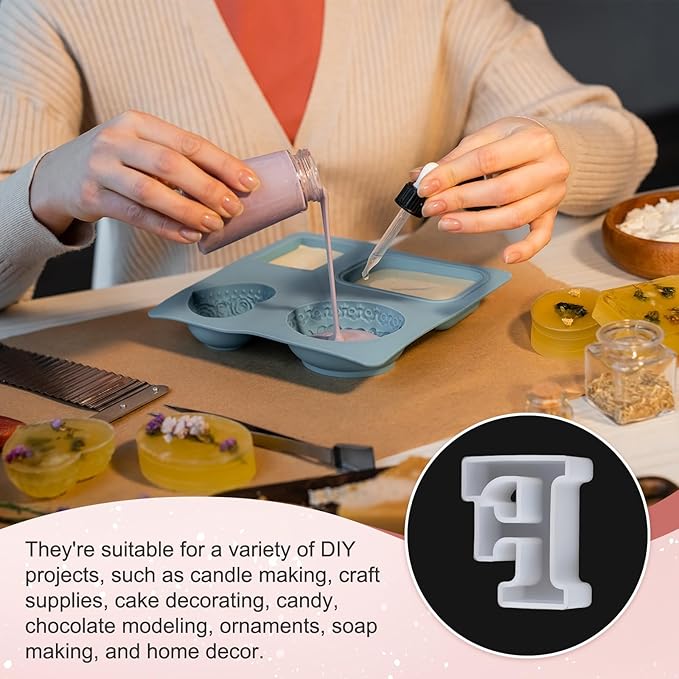 MECCANIXITY 2.5 Inch Resin Letter Moulds,F Capital Alphabet 3D Silicone Letter Casting Moulds for Candle Making DIY Crafts Word Sign Art Party Home Decor