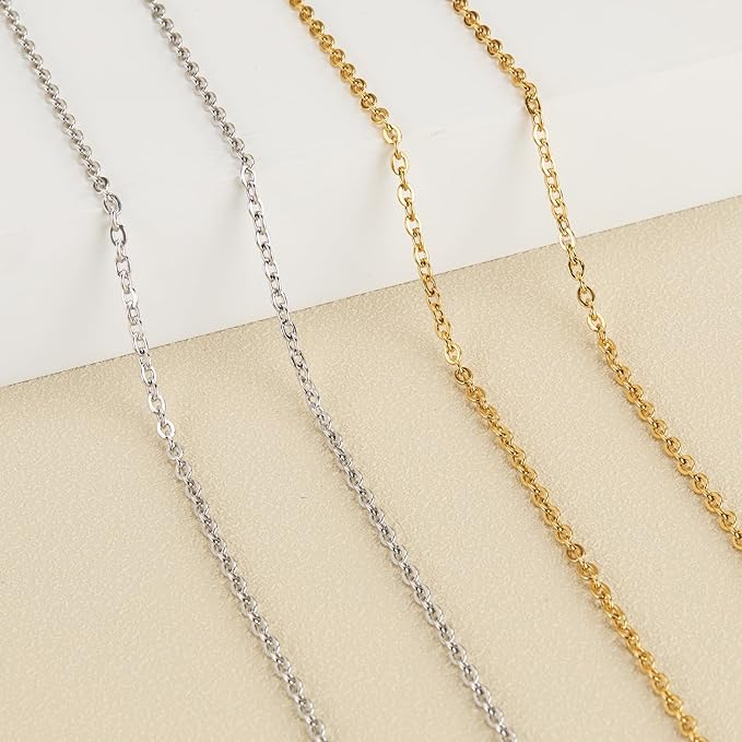 SMYHTGLIF 32.8 Feet Stainless Steel Chain for Jewelry Making 2 Rolls Gold and Silver Jewelry Making Chains Craft Chain Roll Oval Cable Bulk Chain Jewelry Supplies