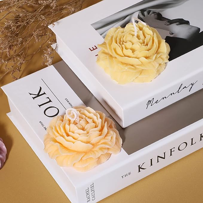 2 Pack Peony Candle Rose Tulip Silicone Wave Spiral Candle Mold - Silicone Resin Casting Molds for Candle & Resin & Soap Craft Supplies