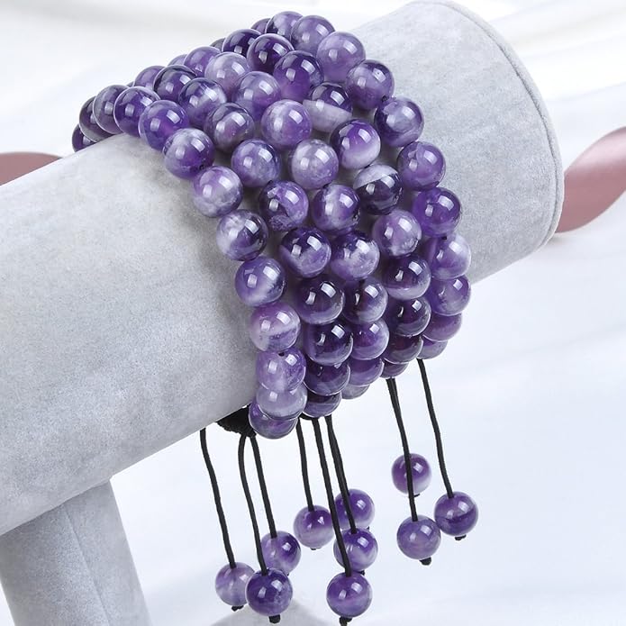 MASSIVE BEADS Natural Healing Power Gemstone Crystal Beads Unisex Adjustable Macrame Bracelets
