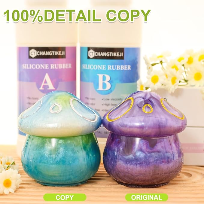 Silicone Mold Making Kit, 48oz 10A Elastic Liquid Silicone for Casting Resin molds and Candle & Soap Mold,Fast Cure Translucent Platinum Silicone Rubber