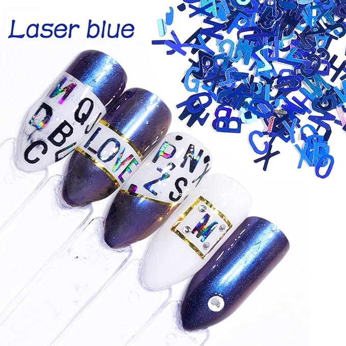 12 Colors Letter Nail Art Glitter Sequins, 3D Sparkly Alphabet Nail Flakse Designs, Letters Nail Art Sequins Supplies for Women Girls Manicure Charms Decorations, DIY Shiny Letter Resin Nail Art Tips