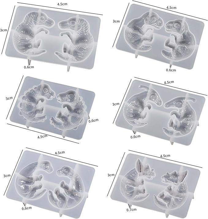 7 Pcs Dragon Shape Earring Molds Dragon Egg Silicone Wave Spiral Candle Mold - Silicone Resin Casting Molds for Candle & Resin & Soap Craft Supplie