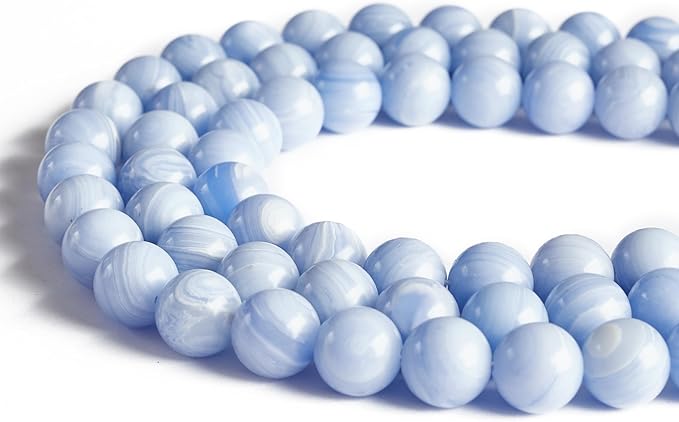 100pcs 10mm Blue Lace Agate Beads Natural Gemstone Beads Round Loose Beads for Jewelry Making