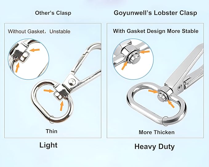 1 inch Swivel Lobster Clasps Gold 15pcs Push Gate Snap Hook Clasp 1" Swivel Hooks for Purse Bag Making Lobster Clasp Swivel Snap Hooks Clips