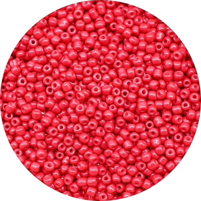 THUTEP 8000 pcs 3mm Seed Beads, Tiny Craft Beads for Bracelet Making, Bracelet Kits for DIY Jewelry Craft (MediumRed)