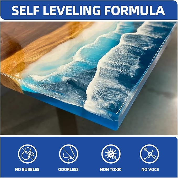 1 Gallon Crystal Clear Epoxy Resin Kit - Food Safe & Bubble-Free - 1:1 Ratio High Gloss Casting Resin for Art, Crafts & Woodworking - Rock-Hard 75+ Shore D, UV Resistant, 24h Cure