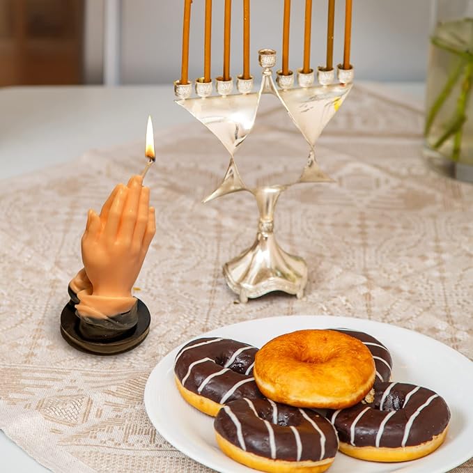 TOPYS 3D Hands Folded for Prayer Candle Silicone Mold Scented DIY Reisn Mold Gypsum Mould for Praying Blessing Candle Making Resin Soap Gifts Wax Aromatherapy Craft Supplies Home Halloween Decor