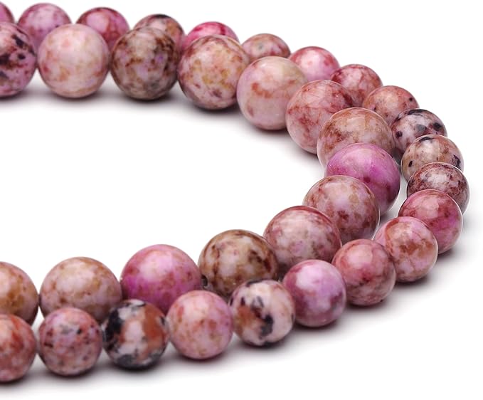 8mm Natural Stone Beads for Jewelry Making,Pink Imperial Turquoise Polished Smooth Round Gemstone Beads for Bracelet Necklace 15 Inch