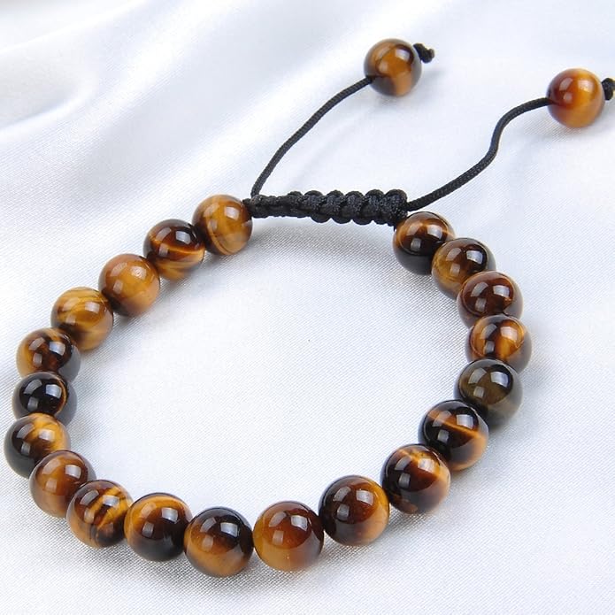 MASSIVE BEADS Natural Healing Power Gemstone Crystal Beads Unisex Adjustable Macrame Bracelets