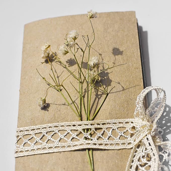 Fumete 300 Pcs Mini Dried Baby Breath Flowers Wedding Ivory Natural Flowers Bulk Dried Gypsophila for Vase Bride Shower Invitation Card DIY Candle Making Decor Craft Party Resin Art, 2-4 in