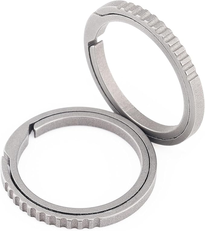 Titanium Key Rings Heavy Duty Side Push Split Key Chain Rings for Key Carabiner Quick Release Keychain Rings