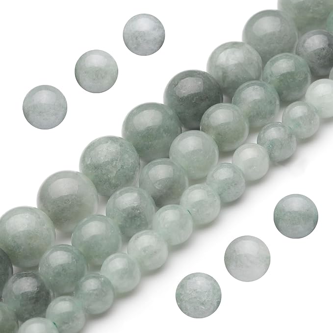 Youngbling Natural Gemstone Beads for Jewelry Making,8mm Dark Burmese Jade Polished Round Smooth Stone Beads for Bracelet Necklace 15 Inch(Dark Burmese Jade,8mm)