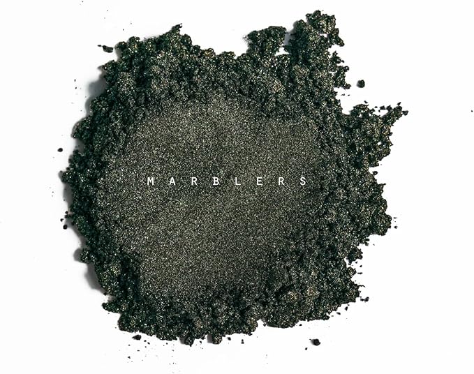 MARBLERS Black Mica Powder [Green Black Pearl] 4oz (113g) | Cosmetic Grade | Epoxy Resin Pigment, Dye, Non-Toxic, Vegan, Cruelty-Free | Lip Gloss, Nails, Body Butter, Bath Bomb, Candle & Soap Making