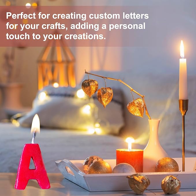 MECCANIXITY 2.5 Inch Resin Letter Moulds,F Capital Alphabet 3D Silicone Letter Casting Moulds for Candle Making DIY Crafts Word Sign Art Party Home Decor