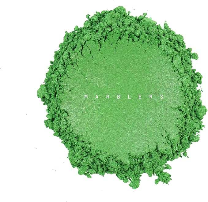 MARBLERS Green Mica Powder [Grass Green] 4oz (113g) | Cosmetic Grade | Epoxy Resin Pigment, Dye | Non-Toxic, Vegan, Cruelty-Free | Lip Gloss, Nails, Body Butter, Bath Bomb, Candle & Soap Making