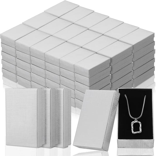 Tenceur 100 Pcs Valentines Jewelry Gift Boxes Bulk Kraft Jewelry Cardboard Box for Necklace Earring Bracelet Storage Package