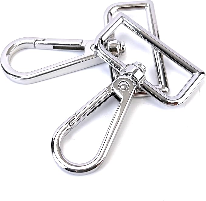 10 Pcs D Ring Swivel Lobster Claw Clasps Push Gate Snap Hooks Trigger Clips for Purse Keychain Strap Making