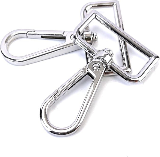 10 Pcs D Ring Swivel Lobster Claw Clasps Push Gate Snap Hooks Trigger Clips for Purse Keychain Strap Making