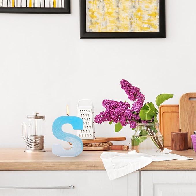 Gartful Resin Letter Molds for Casting, S Capital Alphabet Resin Silicone Molds for Epoxy, Thick 3D Silicone Letter Molds for Making Letters, Word Sign Art, DIY Crafts, Making Candle, Party Home Decor