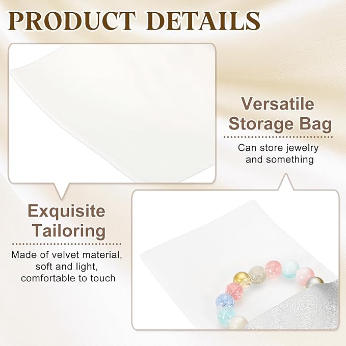 PATIKIL 20 Pack PU Leather Jewelry Pouch, 3" x 3" Envelope Style Jewelry Pouches for Bracelets Necklaces Earrings Rings, Small Luxury Bags for Wedding Candy Gift Storage, Silver