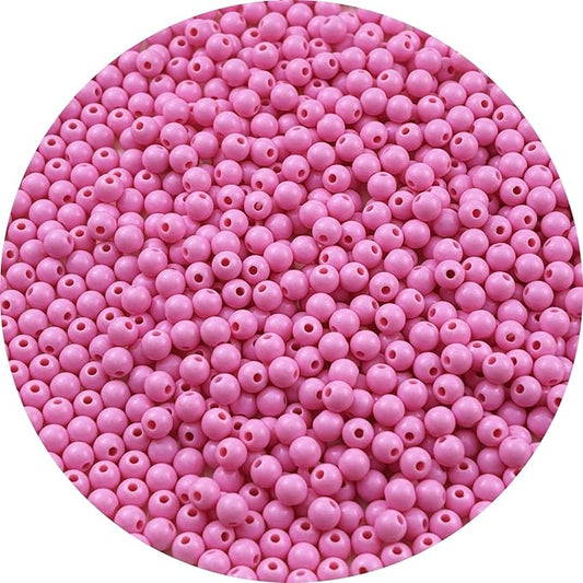 YUEXIGO 700pcs Acrylic Round Beads for Crafts 6mm Resin Candy Color Spacer Beads with Hole for Jewelry Making Sewing Crafts Decoration Necklaces Bracelets Earrings Supplies(Pink)